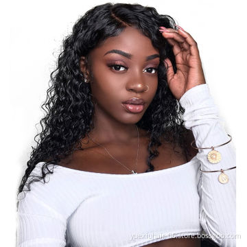 Yuexiu Hair Bleached Knot 150% 180% 250% Density Deep Wave Human Hair Wigs For Black Women Cuticle Aligned Hair Lace Front Wig